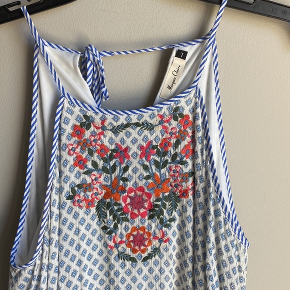 Morgan Claire blue embroidered sleeveless sundress Large - Picture 2 of 3